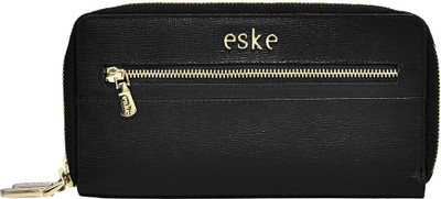 

Eske Women Black Genuine Leather Wallet(6 Card Slots)