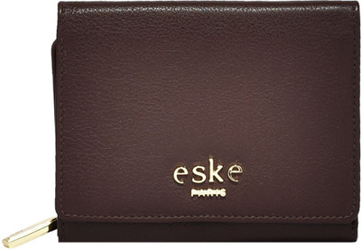 

Eske Women Maroon Genuine Leather Wallet(6 Card Slots), Wine