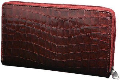 

Lamek Women Maroon Genuine Leather Wallet(8 Card Slots)