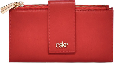 

Eske Women Red Genuine Leather Wallet(12 Card Slots)