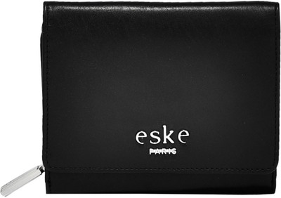 

Eske Women Black Genuine Leather Wallet(6 Card Slots)