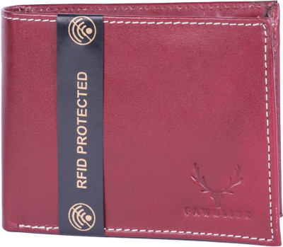 

FAWNLINK Men Red Genuine Leather Wallet(7 Card Slots)