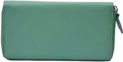 

Lamek Women Green Genuine Leather Wallet(8 Card Slots)