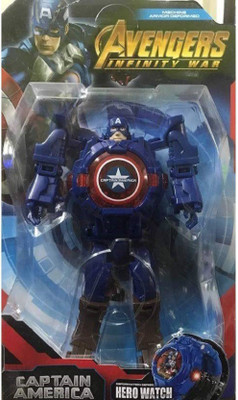 

SHRIBOSSJI infintiy war Transforming Robot Captain america Convert To Digital Watch Robot Transformation Wrist Watch Toys For Kids(Blue)