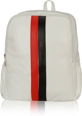 

Kleio Stylish Trendy Soft PU Leather Double Compartment Travel / College 10.6 L Backpack(White)