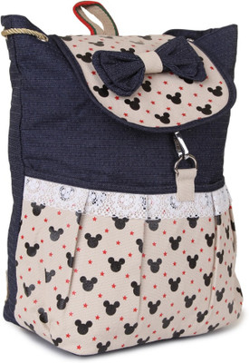 

Kleio Bow and Lace Backpack School Bag(Blue, 5 L)