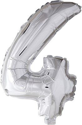 

Events Framer Solid 4 - Number Foil Balloon Silver Letter Balloon(Silver, Pack of 1)