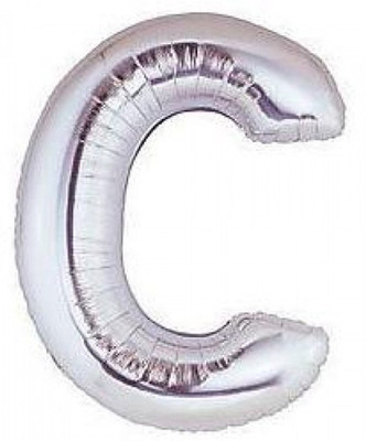 

Events Framer Solid C - Alphabet Foil Balloon Silver Letter Balloon(Silver, Pack of 1)