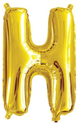 

Events Framer Solid H - Alphabet Foil Balloon Gold Letter Balloon(Gold, Pack of 1)