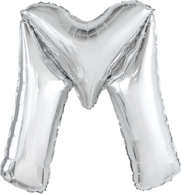 

Events Framer Solid M - Alphabet Foil Balloon Silver Letter Balloon(Silver, Pack of 1)