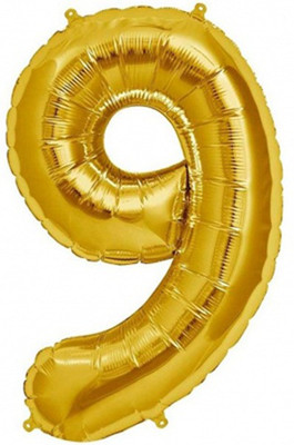 

Events Framer Solid 9 - Number Foil Balloon Gold Letter Balloon(Gold, Pack of 1)