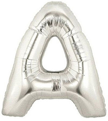 

Events Framer Solid A - Alphabet Foil Balloon Silver Letter Balloon(Silver, Pack of 1)