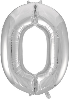 

Events Framer Solid 0 - Number Foil Balloon Silver Letter Balloon(Silver, Pack of 1)