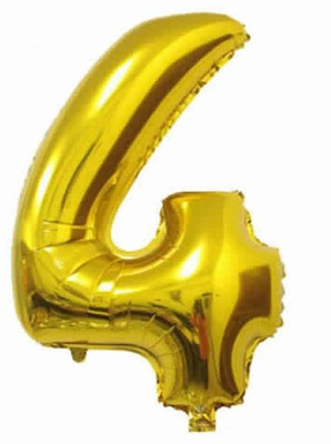 

Events Framer Solid 4 - Number Foil Balloon Gold Letter Balloon(Gold, Pack of 1)