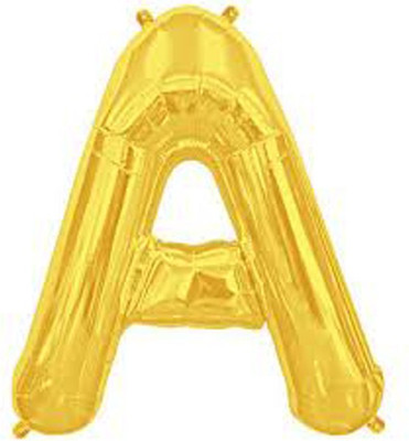

Events Framer Solid A - Alphabet Foil Balloon Gold Letter Balloon(Gold, Pack of 1)