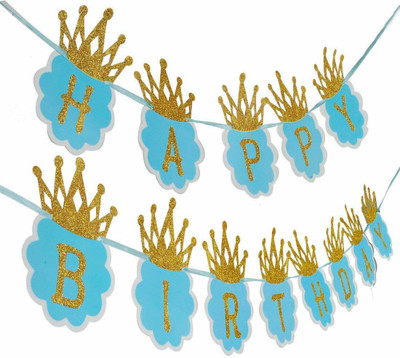 

GemStar PartyCrafts Happy Birthday Flags, Blue Banner(5 ft, Pack of 1)