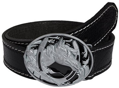 

Creative Crafts Men Casual Black Genuine Leather Belt