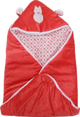 

JainCollections Cartoon  Hooded Baby Blanket(Polyester, Red