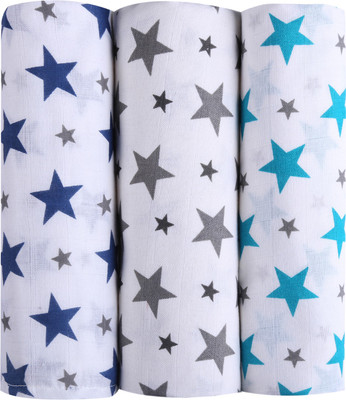 

haus & kinder Printed  Swadding Baby Blanket(Cotton, White