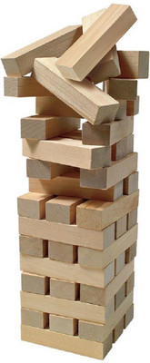 

Fabofly Tall tumbling Tower Wooden Blocks for kids. (48 Pcs)(Beige)