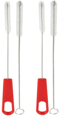 

Baybee Premium Straw Cleaning Brush Combo Cleaner Set Of 2-Pieces Rotation 360 Degrees(Red)