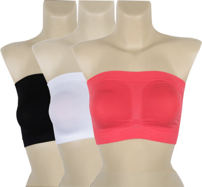 Nevyaonline Cotton Women Bandeau/Tube Lightly Padded Bra(Pink)