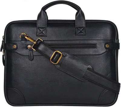 

SAE Original 100% Genuine Leather Messenger Bag Medium Briefcase - For Men & Women(Black)