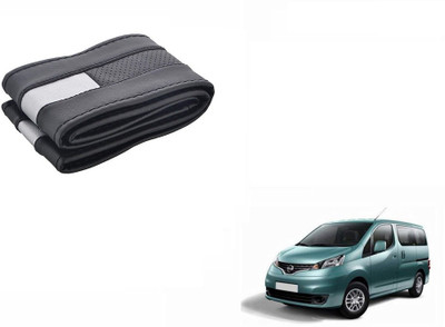 CARIZO Hand Stiched Steering Cover For Nissan Evalia(Black, Silver, Leatherite)