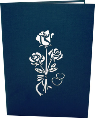 

Paperkraft Couple In Love Pop Up Card,3D Card, Valentine's Day Card,Anniversary Card Greeting Card(Blue, Pack of 1)