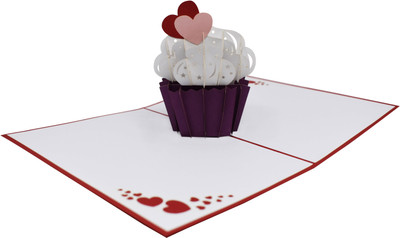 

Paperkraft Cupcake Love Pop Up Greeting Card(Multicolor, Pack of 1)