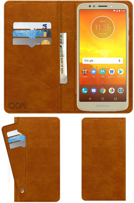 ACM Flip Cover for Motorola Moto E5(Gold, Cases with Holder, Pack of: 1)