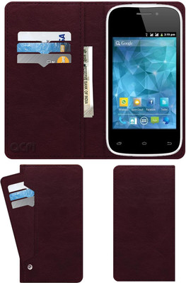 ACM Flip Cover for Spice Smart Flo Space Mi-354(Maroon, Cases with Holder, Pack of: 1)