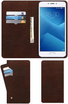 ACM Flip Cover for Meizu M5 Note(Brown, Cases with Holder, Pack of: 1)