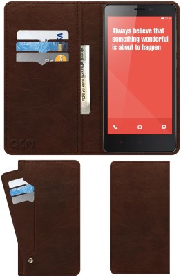 ACM Flip Cover for Mi Redmi Note 4G(Brown, Cases with Holder, Pack of: 1)