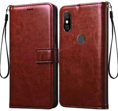 Febelo Flip Cover for Mi Redmi Note 6 Pro(Brown, Hard Case)