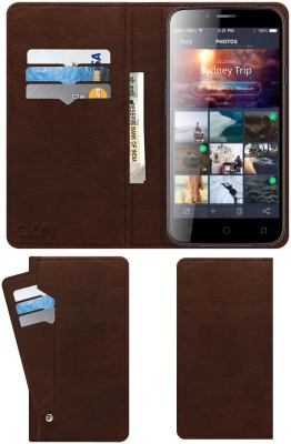 ACM Flip Cover for Karbonn Quattro L55 Hd(Brown, Cases with Holder, Pack of: 1)