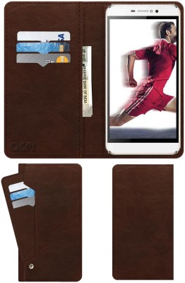 ACM Flip Cover for Intex Aqua Prime 4g(Brown, Cases with Holder, Pack of: 1)