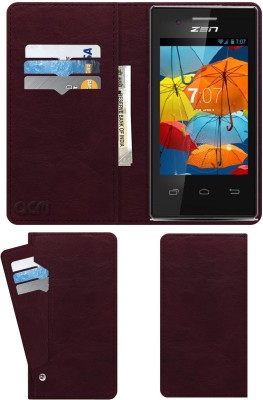 ACM Flip Cover for Zen Ultrafone 105 Sport(Maroon, Cases with Holder, Pack of: 1)