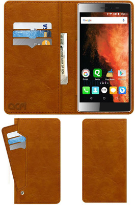 ACM Flip Cover for Micromax Canvas 6 Pro E484(Gold, Cases with Holder, Pack of: 1)