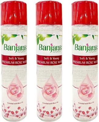 Banjara's Soft & Young Premium Rose Water 120ml (Pack of 3)(360 ml)