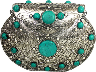 

Butterfly Party Silver, Green Clutch, Green;silver