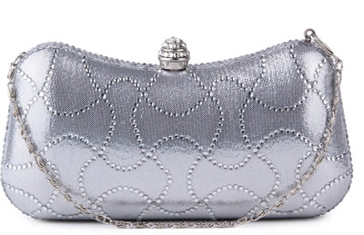 

Kleio Formal Silver Clutch