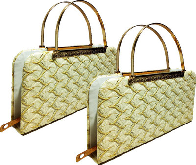 

landloper Party, Casual, Formal White, Gold Clutch, Gold;white
