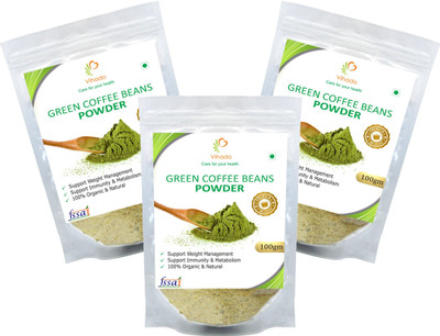 

Vihado 100% Organic Green Coffee Beans Powder Helps in Losing Weight Fast (Unroasted green coffee) 3 Pack of Roast & Ground Coffee 100 g(Pack of 3)