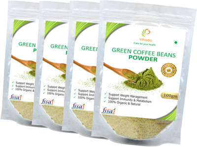

Vihado Premium Quality Organic Green Coffee Beans Powder Helps in Reducing Weight Fast/ Unroasted, Arabica AAA+ -4 Pack of Roast & Ground Coffee 100 g(Pack of 4)