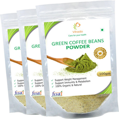 

Vihado High Quality Green Coffee Beans Powder for Weight Loss (Unroasted green coffee), Unroasted, Arabica AAA+ - 3 Pack of Roast & Ground Coffee 100 g(Pack of 3)