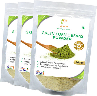 

Vihado Organic Green Coffee Beans Powder for Weight Loss (Unroasted green coffee), Unroasted, Arabica AAA+ -/ 3 Pack of Roast & Ground Coffee 100 g(Pack of 3)