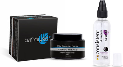

Skinatura Vitamin-C Whitening Intense Face Scrub, Consistent & Smooth Hair Serum with Infused Argan Oil(Set of 2)