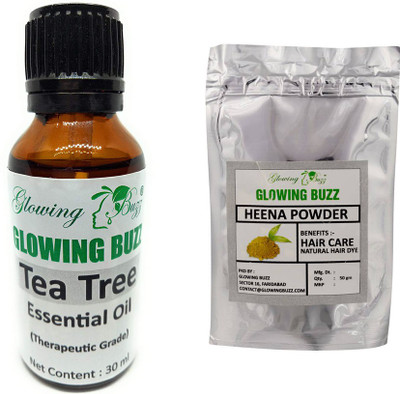 

Glowing Buzz Combo of tea tree essential oil and heena powder 50 grams(Set of 2)