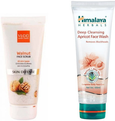 

Himalaya Deep Cleansing Apricot Face Wash, Walnut Face Scrub(Set of 2)